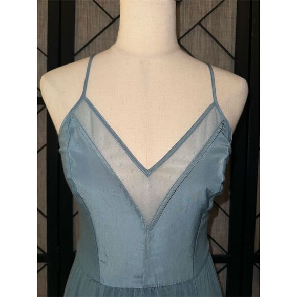 Urban Outfitters Womens COPE Mid Thigh Dress M Blue Strappy VNeck Tennis Soft S - Picture 2 of 4